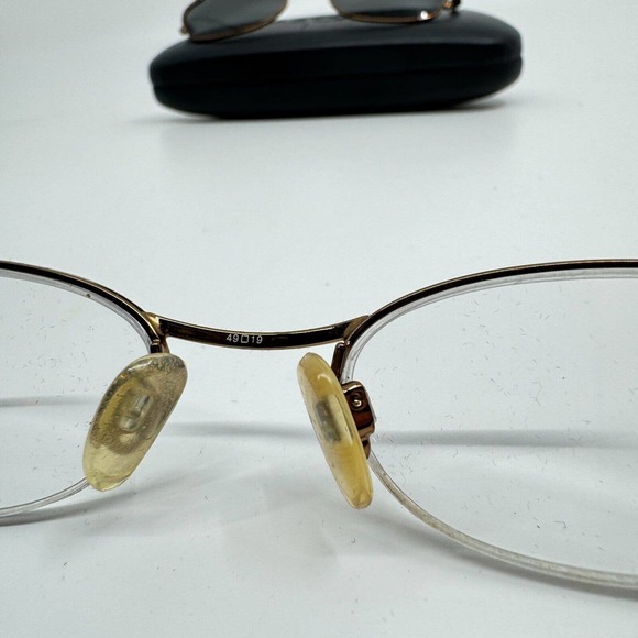 Easyclip Eyeglasses Gold Frame w Polarized ClipOn Sunglasses 49-19 H9563 - Picture 7 of 9